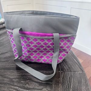 Thermos Gray and Purple Insulated Lunch Bag